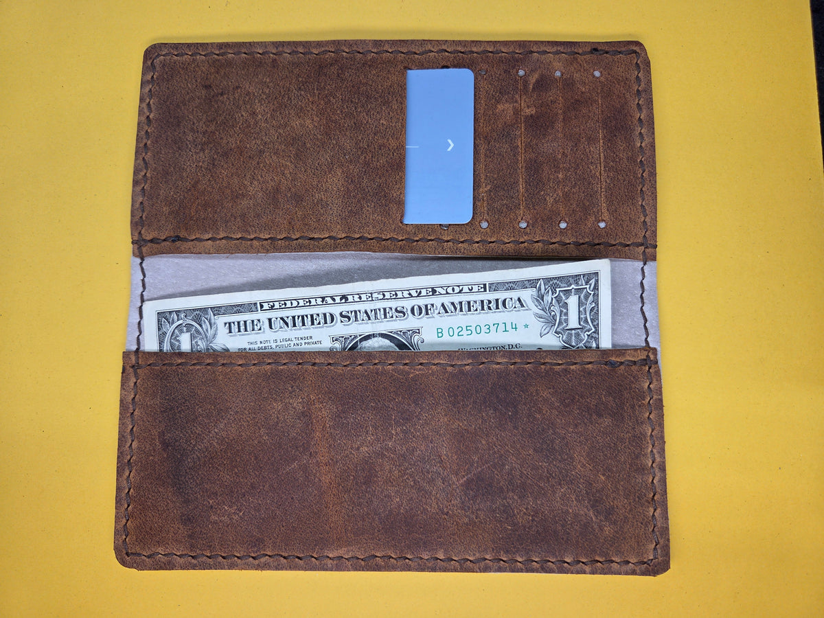 Checkbook cover with 6 card pockets
